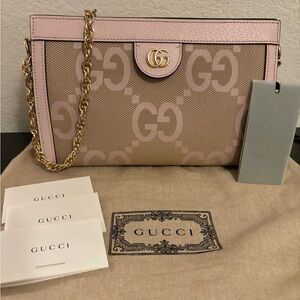 Gucci Ophidia Jumbo GG Pink Handbag